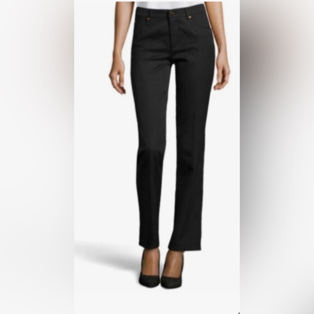 Escada Straight Leg High Rise Black Ankle Jeans 38/6